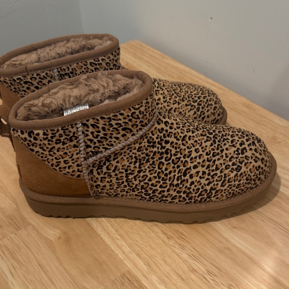 UGG Tan and Leopard Print Boots